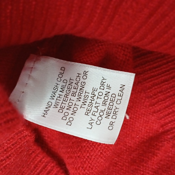 NWT Prive 100% red washable cashmere mock neck turtle neck sweater sz XL - Picture 3 of 6